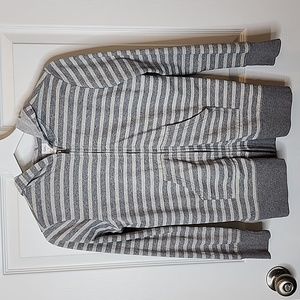 Tea Collection Striped Jersey Long Sleeve Hooded Jacket, Girls Size 12